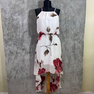 DREAM OF ME Hi Low Y2K style Dress strappy Floral  Print Sz Medium lined